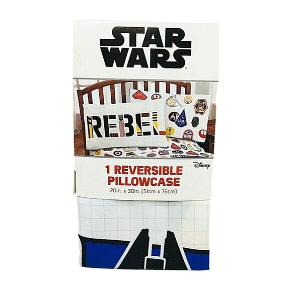 Star Wars Reversible Pillowcase 20"x30" Polyester (1) Rebel Design Disney NWT 4+ - Picture 1 of 4